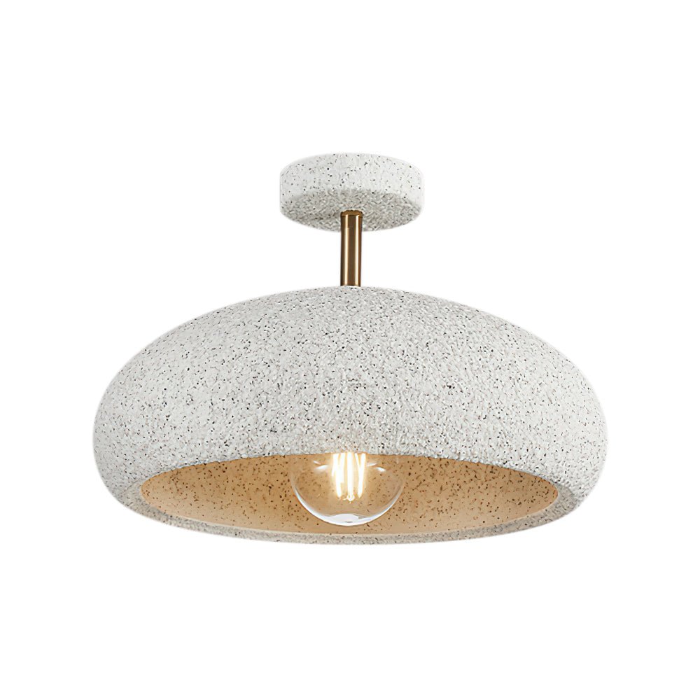 Nolra Stone Speckle Dome Ceiling Light With Diffused Glow