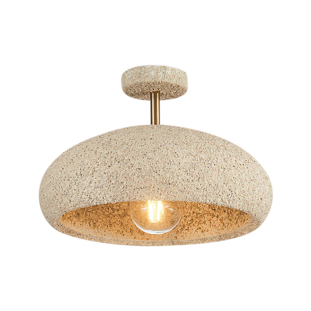 Nolra Stone Speckle Dome Ceiling Light With Diffused Glow