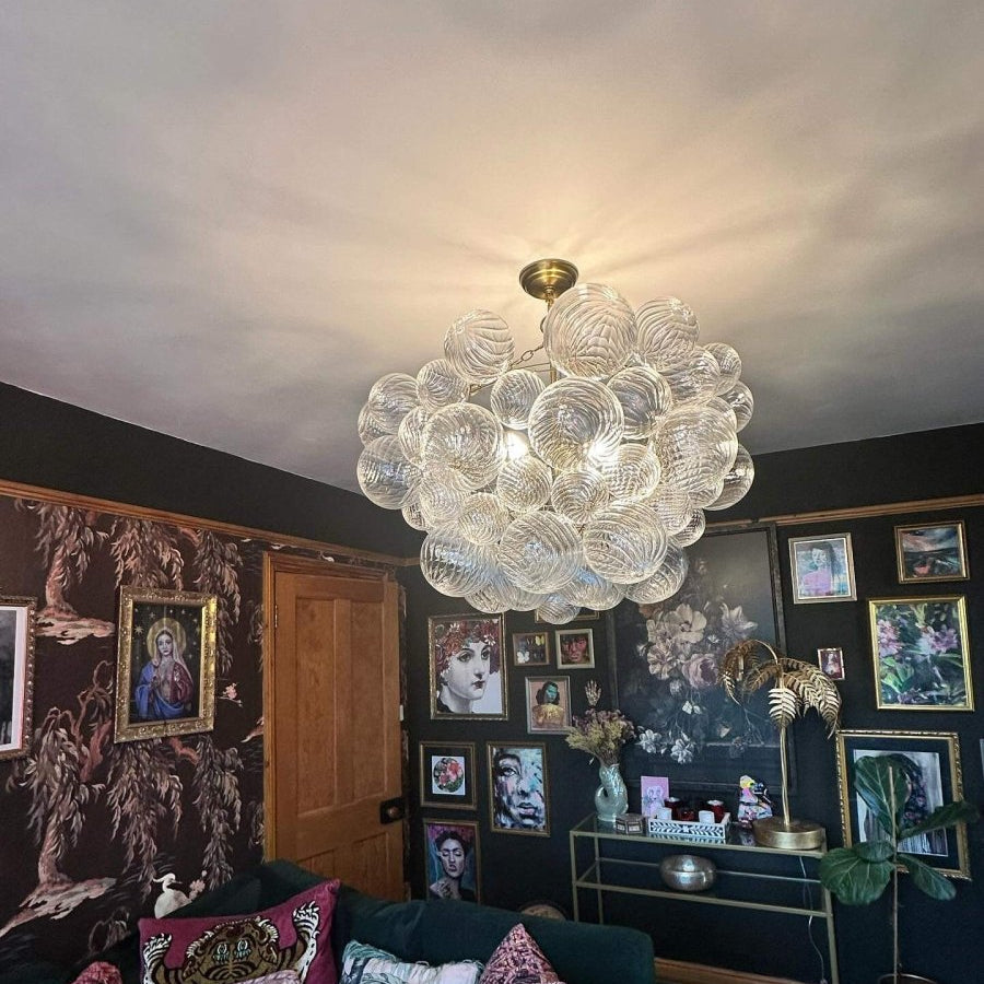 吊灯 | 玻璃泡泡吊灯，带可调节高度，适用于餐厅和客厅空间