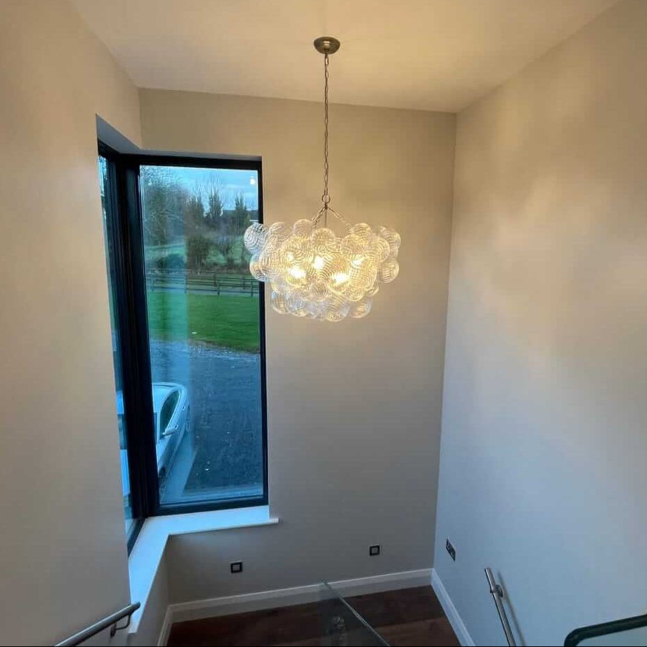 吊灯 | 玻璃泡泡吊灯，带可调节高度，适用于餐厅和客厅空间