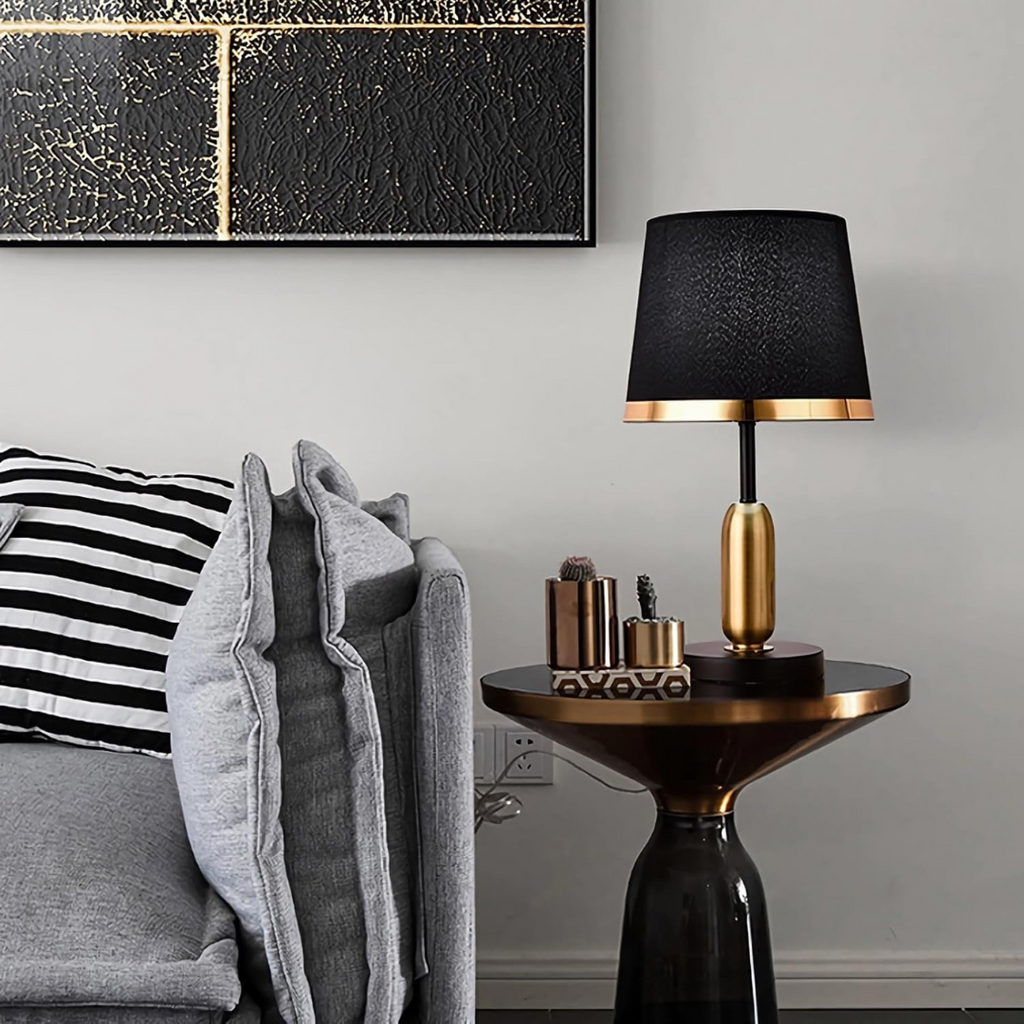 Cilo - Modern Black Fabric Shade Table Lamp