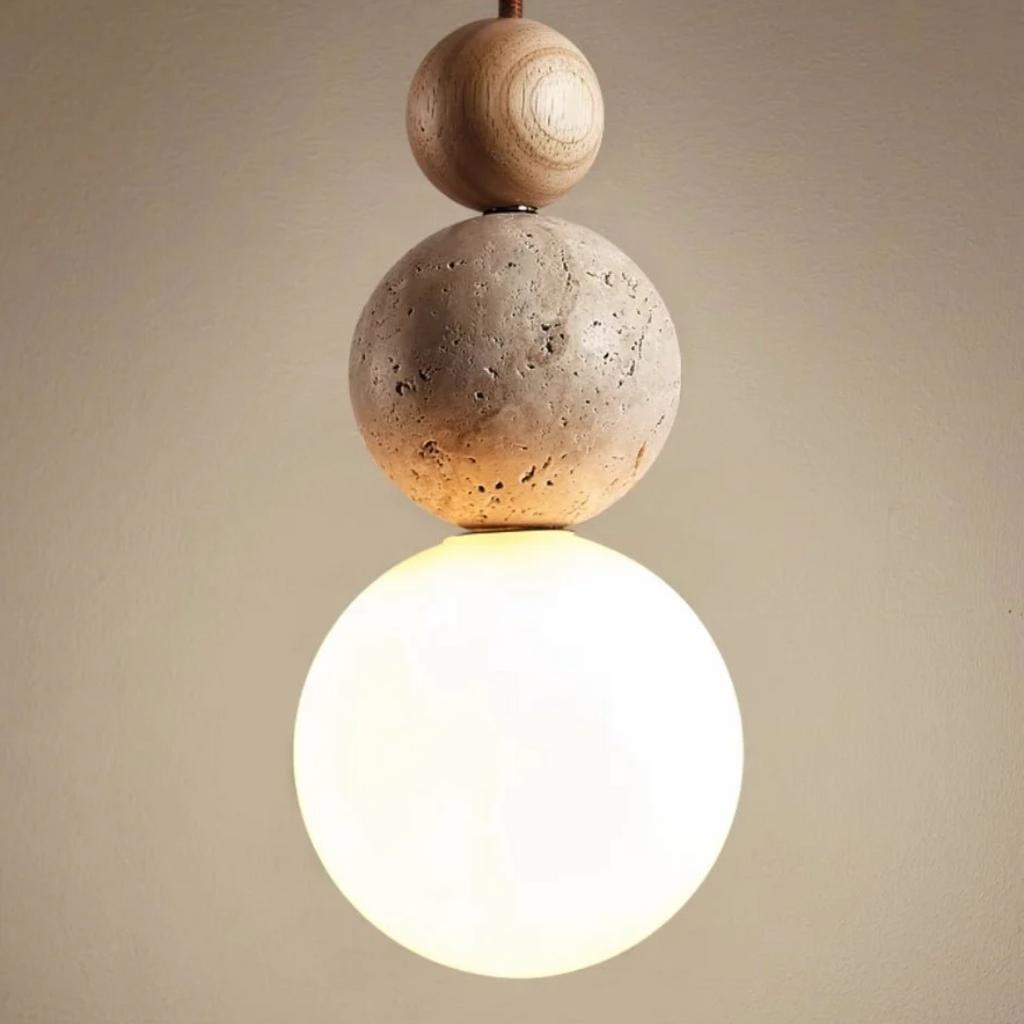 Cleonice - Travertine pendant lamp