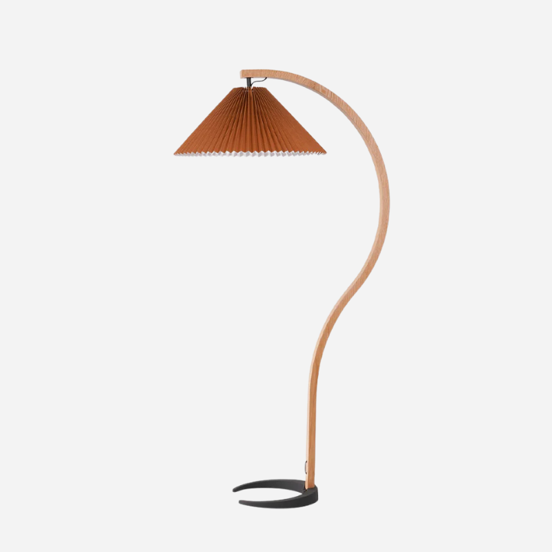 Fernhaven Floor Lamp With Beech Wood Frame And Linen Shade