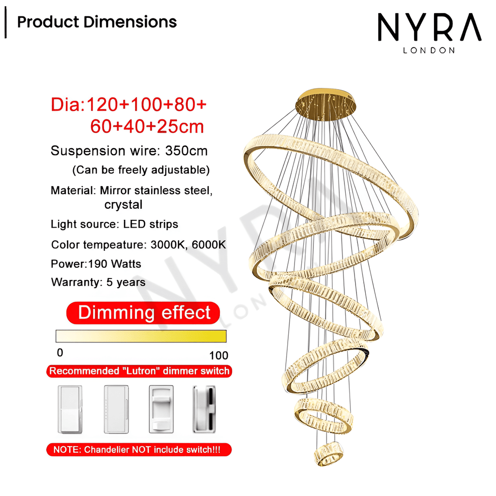 Aurelle Crystal Ring Chandelier