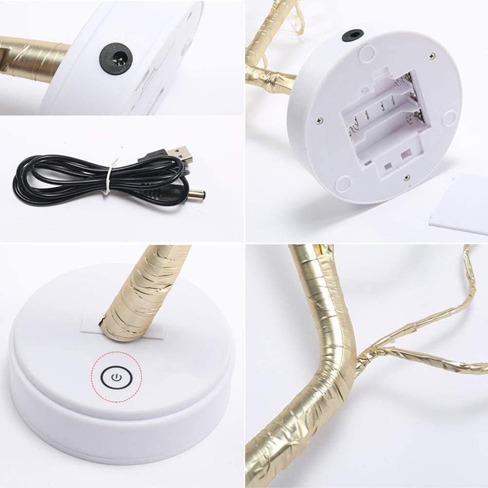 Candeeiro de mesa decorativo a pilhas em forma de árvore