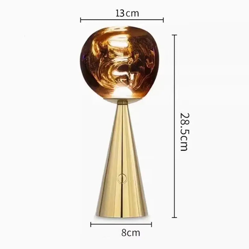 Candeeiro de mesa design lava bola de vidro recarregável