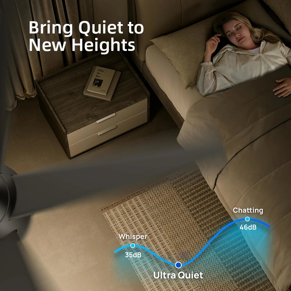 Candeeiro de teto de design com ventoinha invisível e iluminação LED