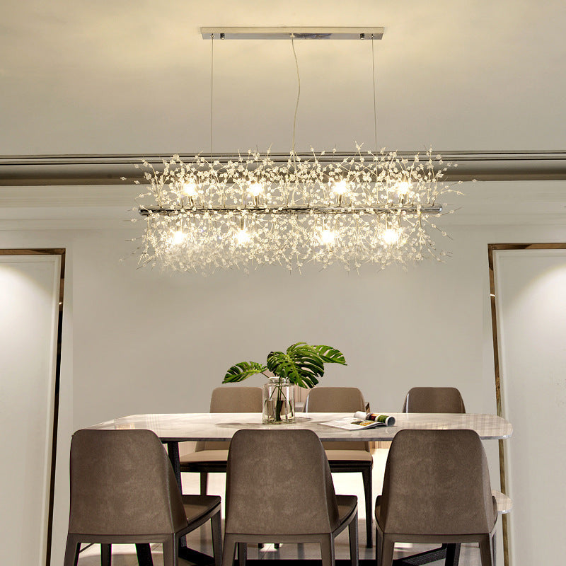 Lunaria White Gold Metal LED Pendant Lights For Dining