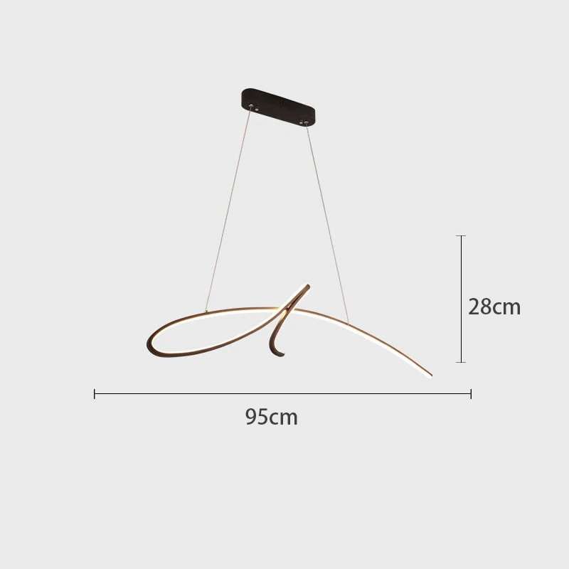 Moderní závěsné světlo ve tvaru pásku