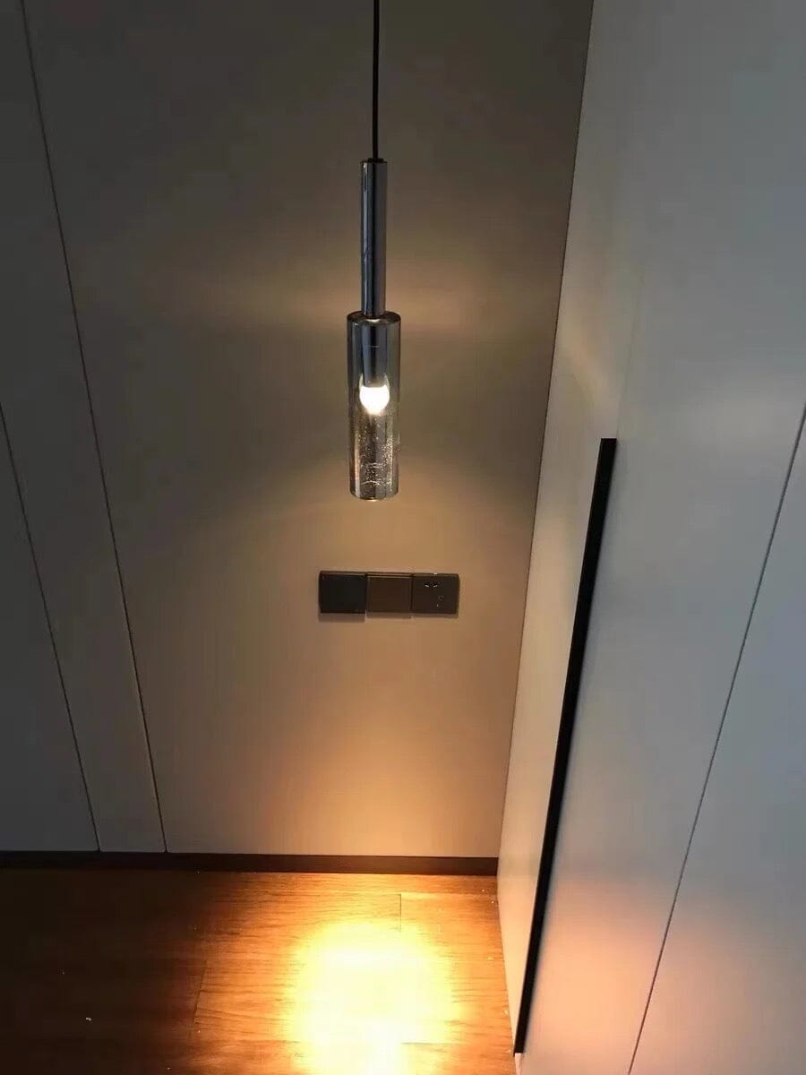 Asterra | Smoky Gray Glass Bottle Wall Lamp in Smoked Black