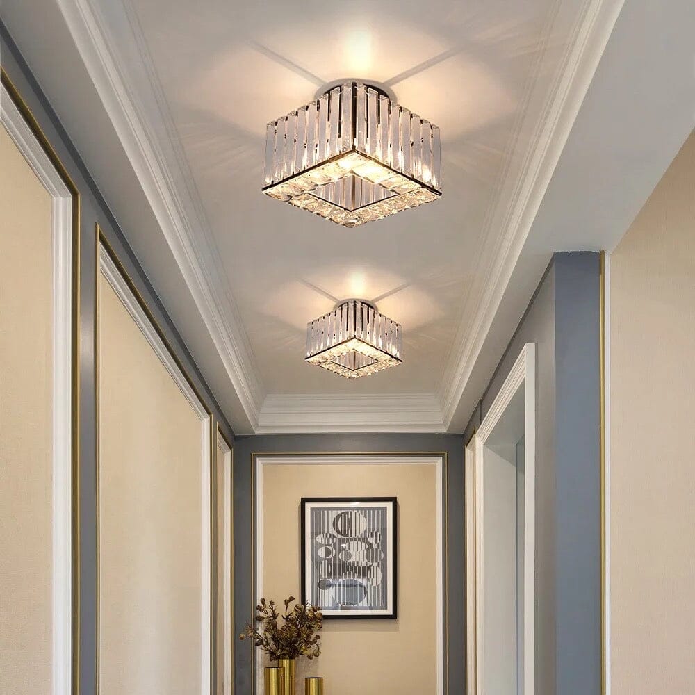 Aurelian Crystal Tier Ceiling Chandelier With Two Tier Prism Arrangement