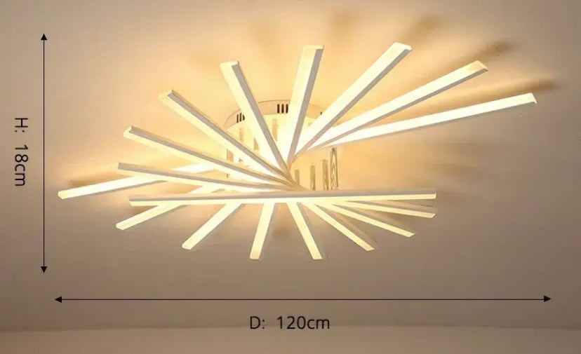 Nyra Chandelier | Black and Gold Finish with Remote Control