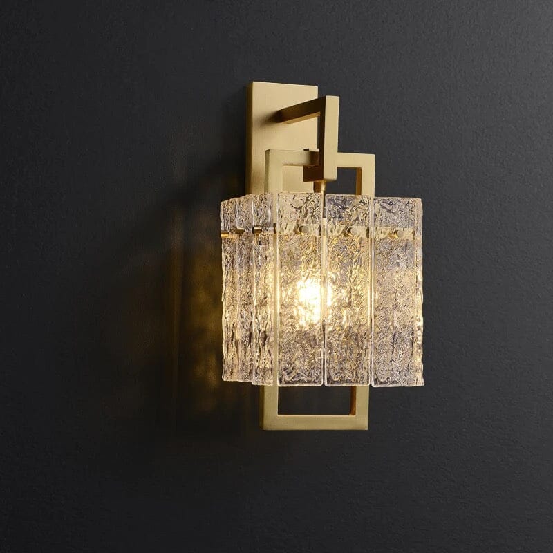 Aurora Copper Glass Led Wall Light With Crystal Accents