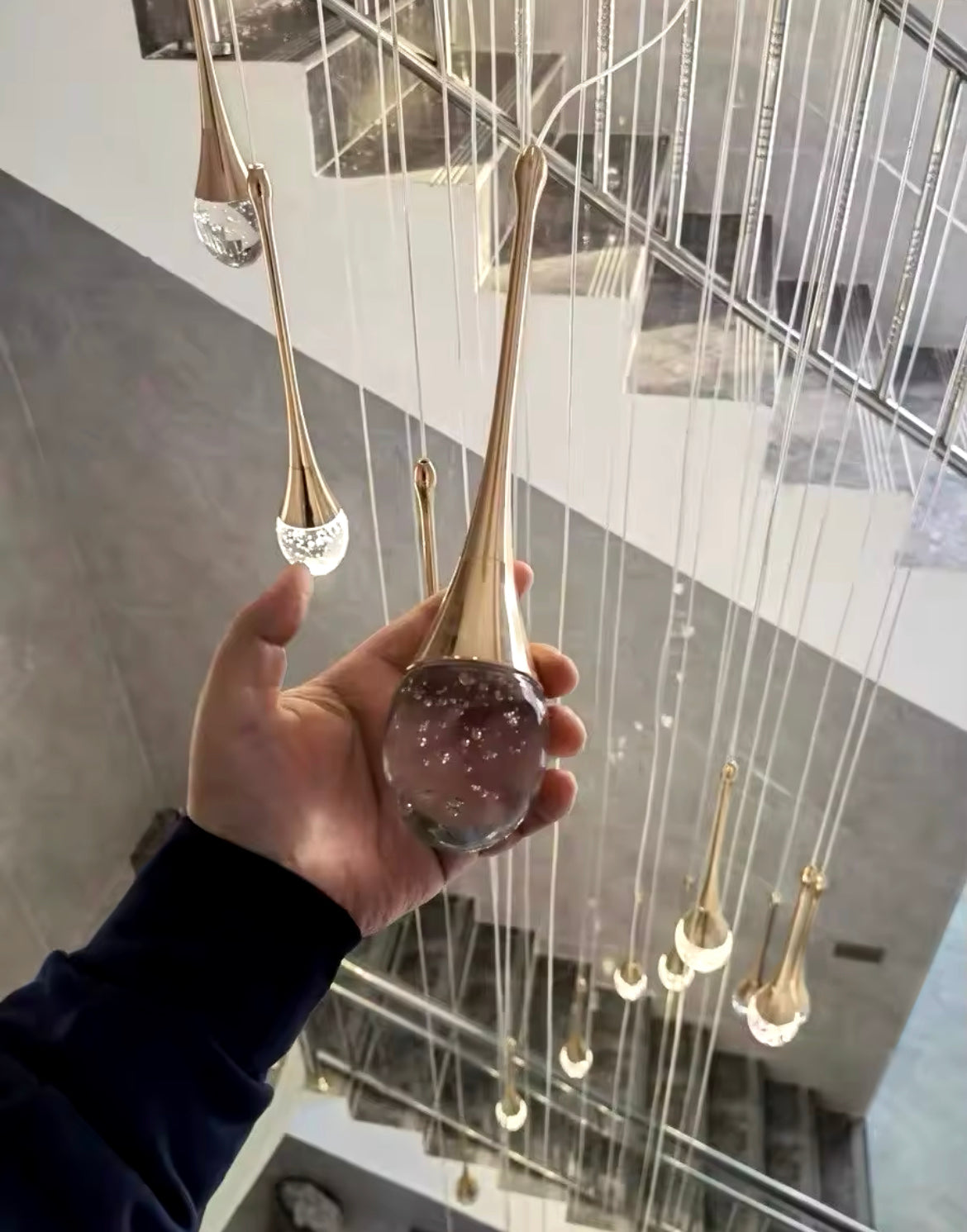 Lyra Teardrop Crystal Pendant Light for Dining Rooms