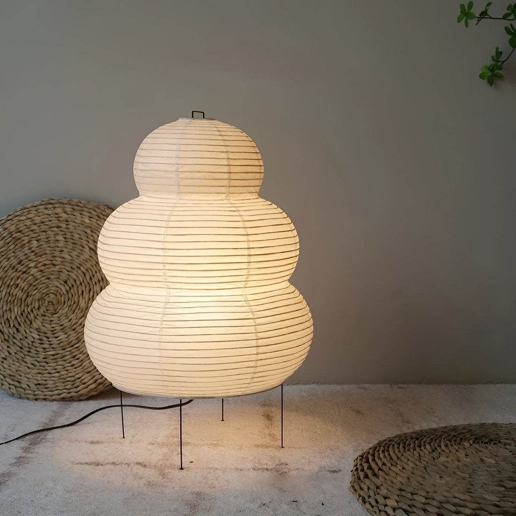 Elegantní stojací lampa v přírodním designu – rýžový papír pro harmonickou atmosféru