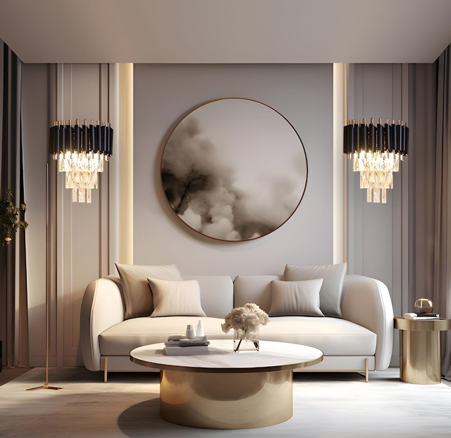 Astrae Wall Lamp with Crystal Accents and LED Glow