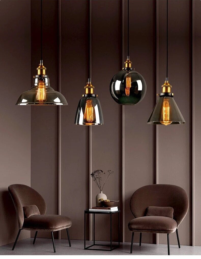NovaLyn Retro Glass Pendant Lights for Modern Living Rooms