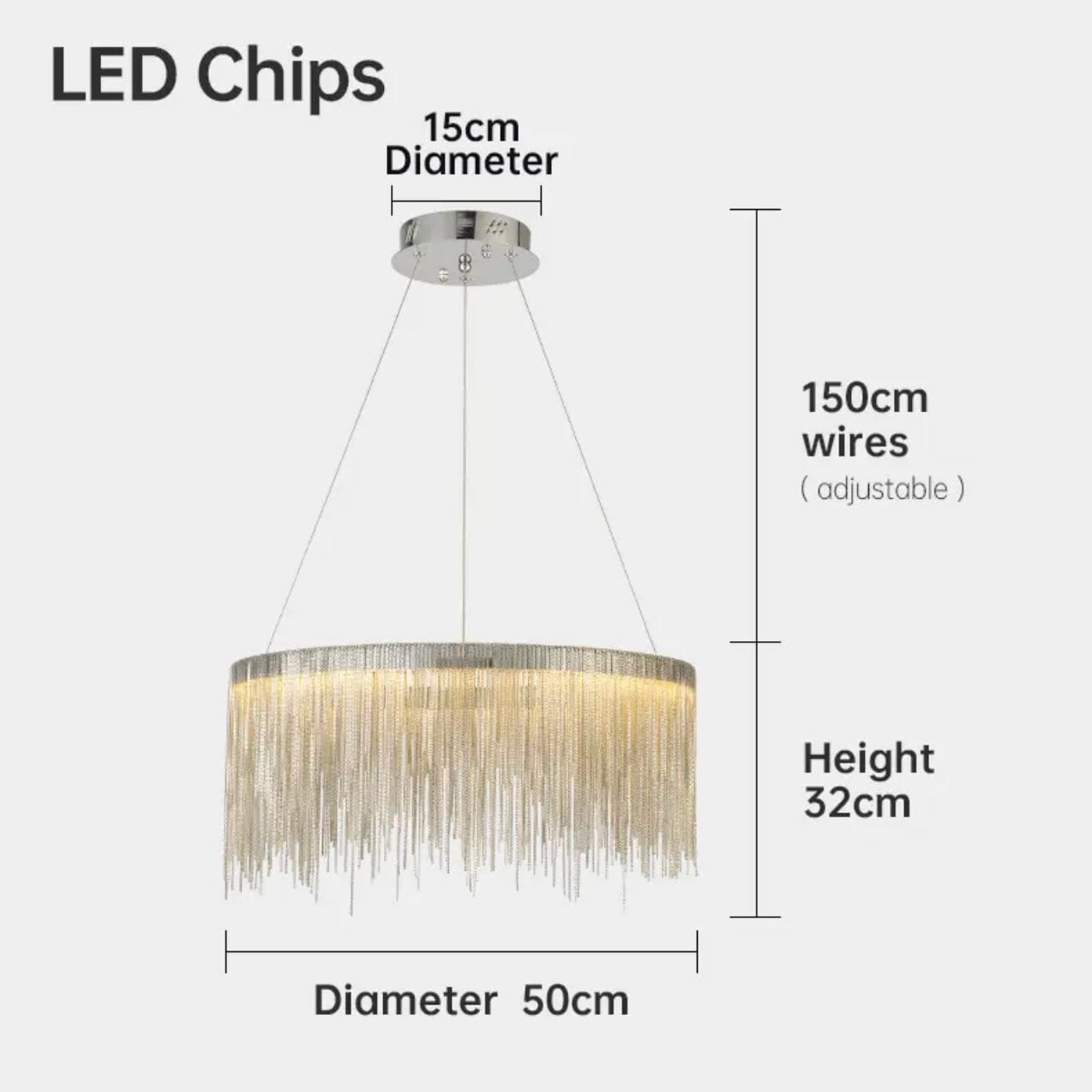 Asterra Nordic Circular Tassel Chain Chandelier for Modern Interiors