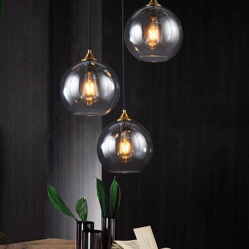 Aurelia Crystal Glass Pendants in Rustic Iron Finish