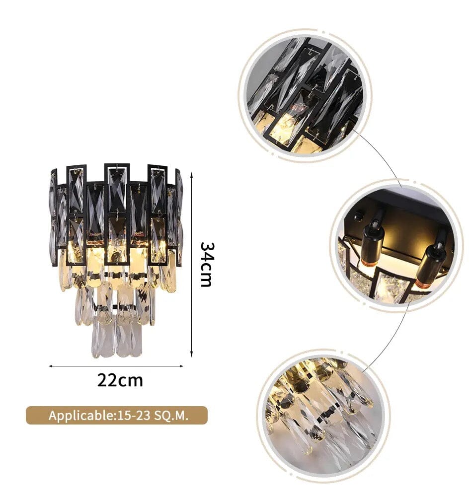Lunara Crystal Wall Sconces For Modern Interiors Home Decor