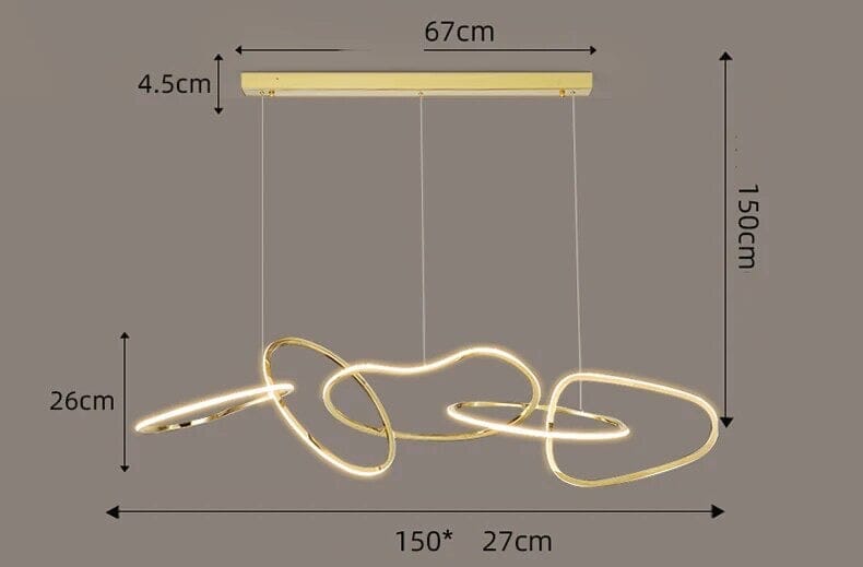 NovaLume Ring Chandelier In Rose Gold Or Gold Finish