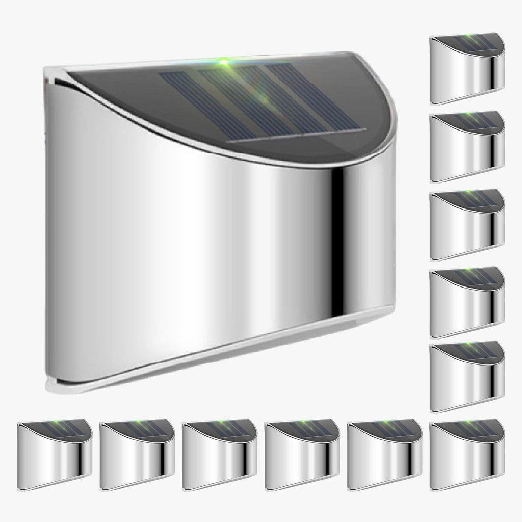 Solara Rustfritt Stål Solcelle LED Vegglampe Vanntett