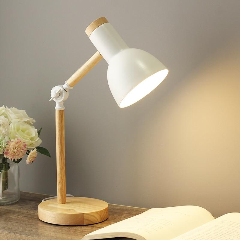 Aurelia Desk Lamp with Adjustable Wooden Base and Vibrant Metal Shade