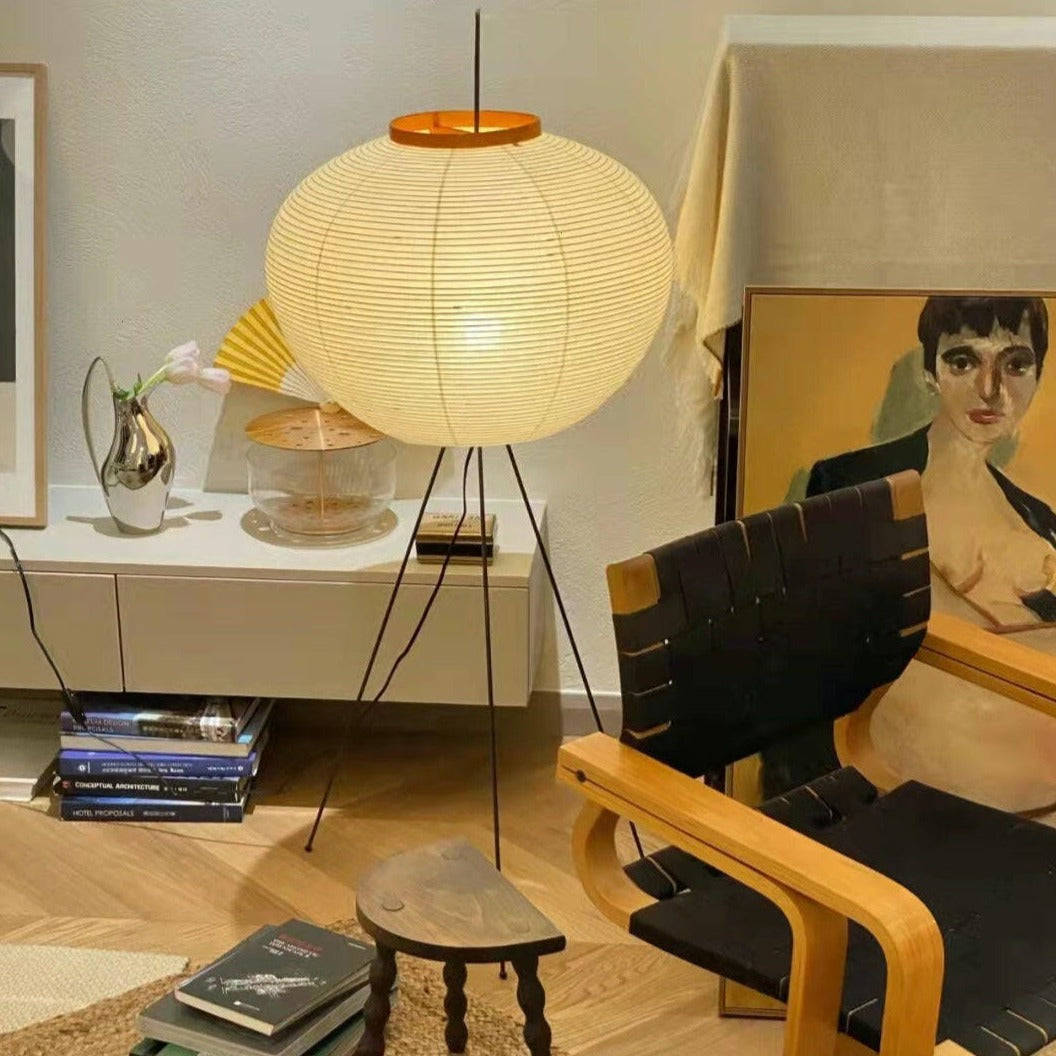 Stojací lampa s papírovým stínidlem | Minimalistické měkké světlo