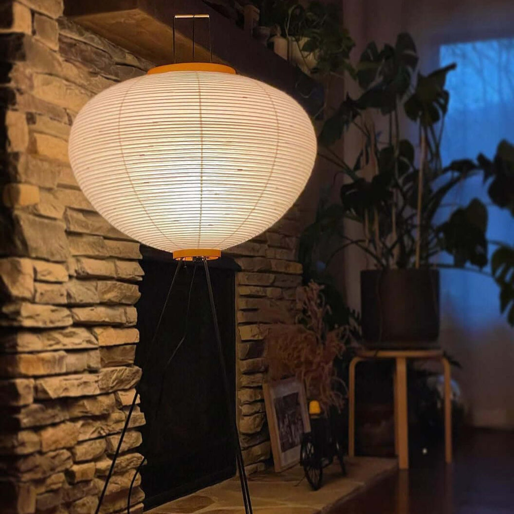 Stojací lampa s papírovým stínidlem | Minimalistické měkké světlo