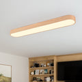 Flush Mount Ceiling Light | Oval LED with Adjustable Color and Wood Grain Finish