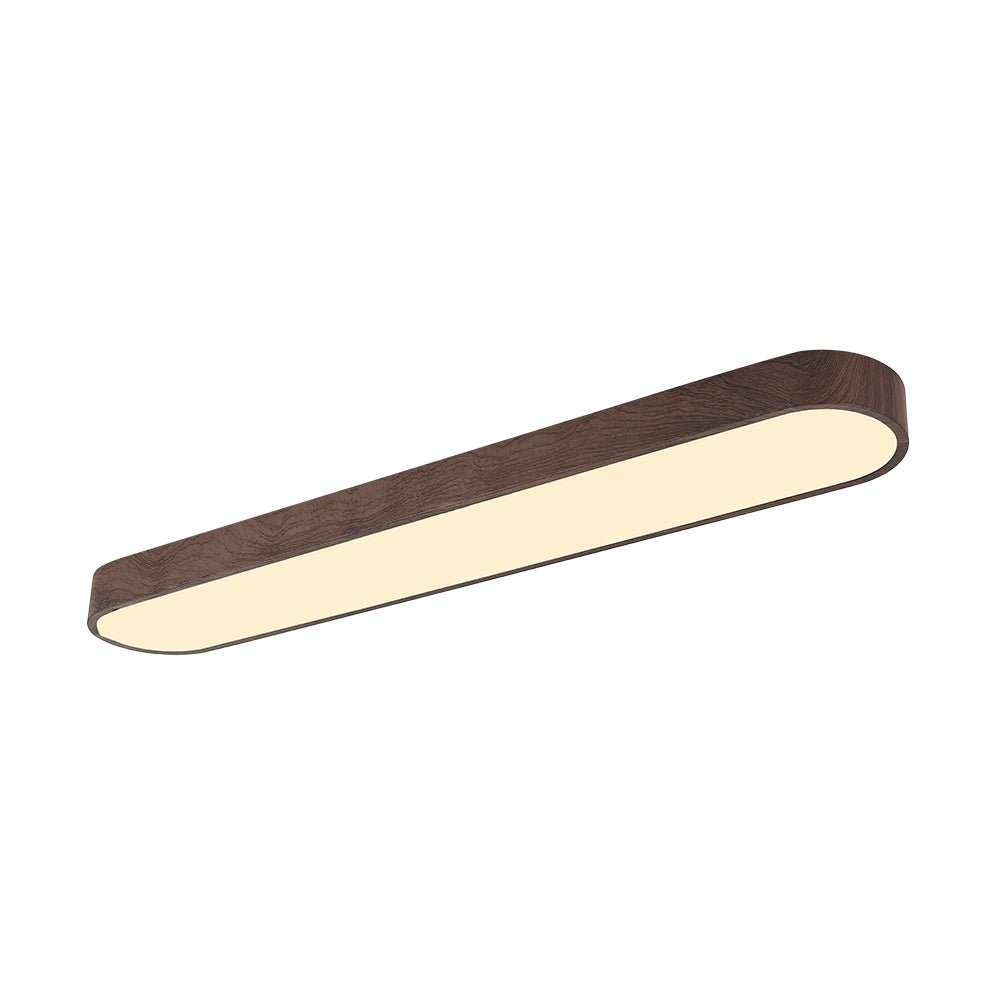 Flush Mount Ceiling Light | Oval LED with Adjustable Color and Wood Grain Finish