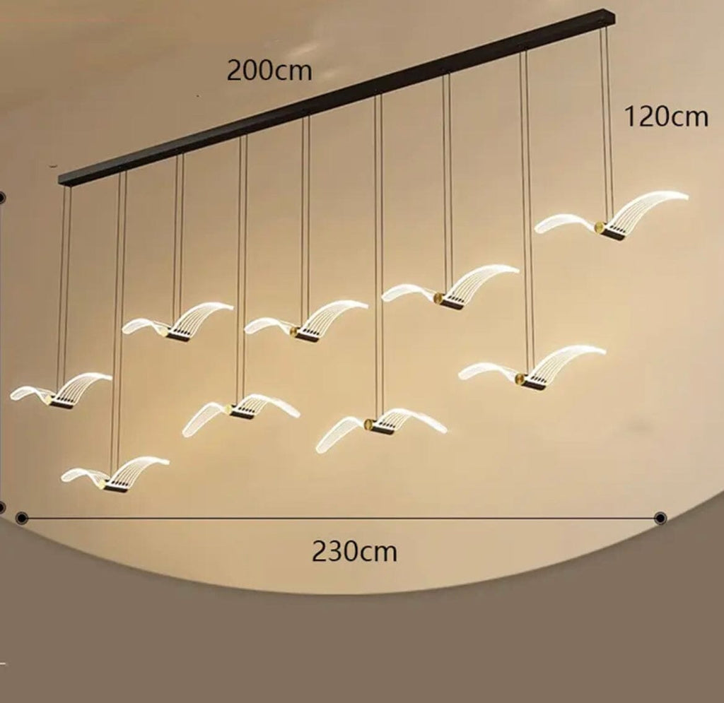 Lyrena Copperbird Dining Pendant Light With Modern Bird Silhouette And LED