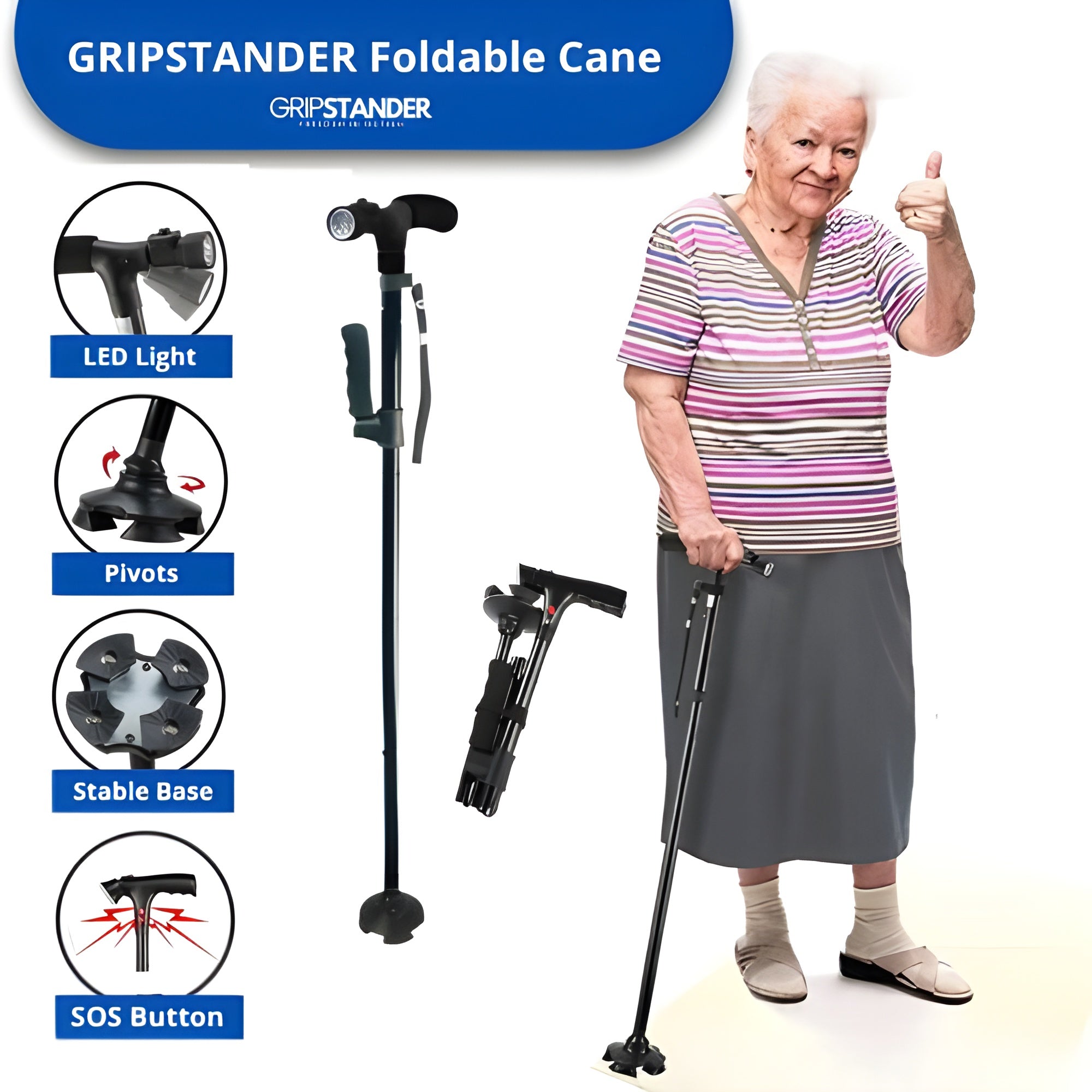 Grip Perfect™ | FOLDABLE WALKING CANE