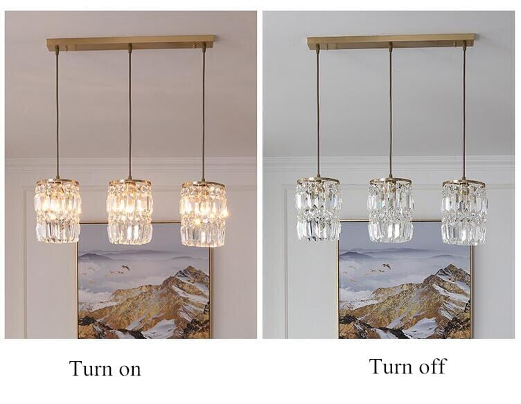 Caelum Nordic Crystal Pendant Lights With Adjustable Chain