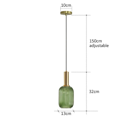Colorful Retro Glass Pendant Light – Creative LED Hanging Light for Living Room and Bedroom