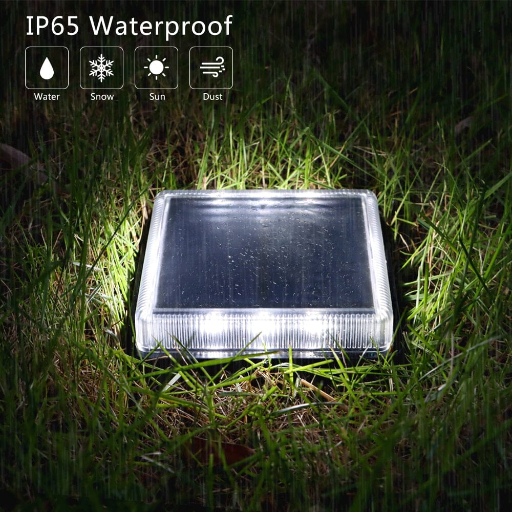 Square Solar LED Floor Lights for Outdoor Living Areas
