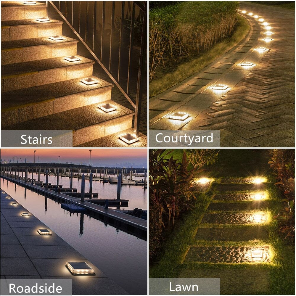 Square Solar LED Floor Lights for Outdoor Living Areas