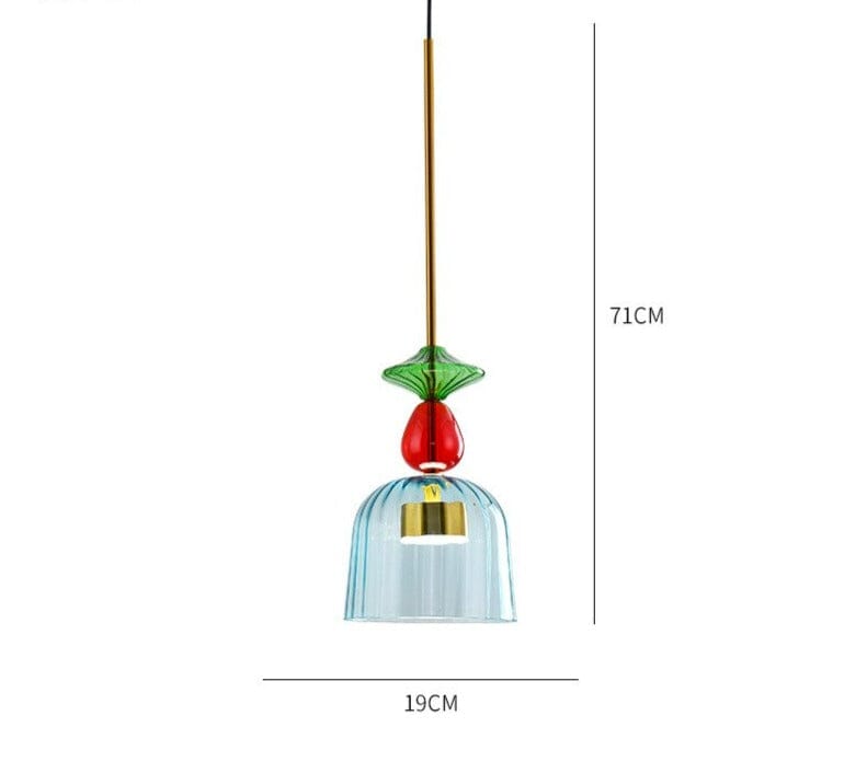 Lyra Candy Pendant Light in Brass and Glass Nordic Inspired