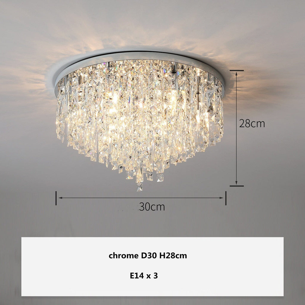 Lyra Crystal Surface Mount Lamp With Diamond Facets And Soft Glow