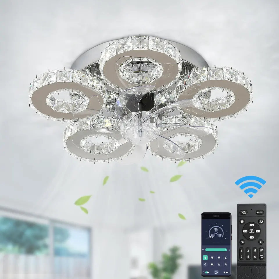 SoleraHalo Flush Mount Ceiling Light With Five Ring LED Array