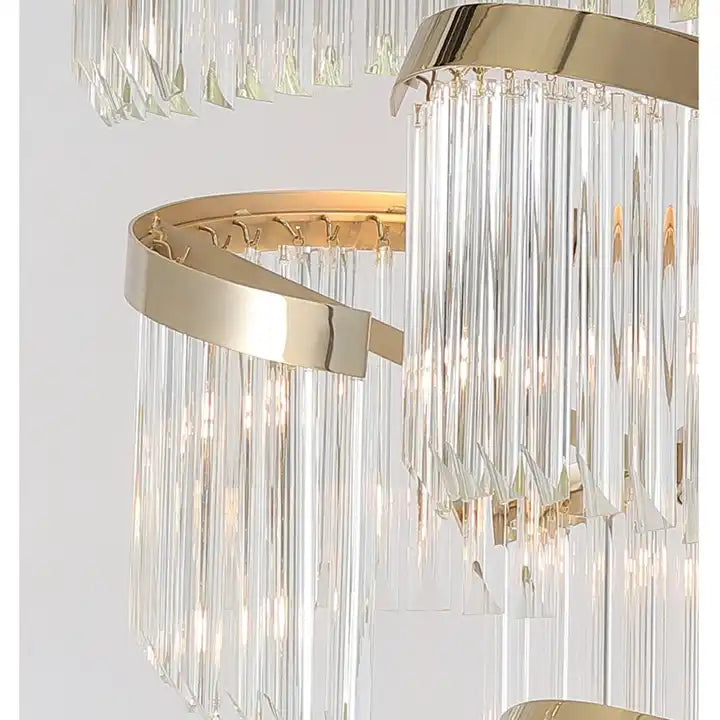 Aurelia Crystal Chandelier With Light Gold Finish And Polished Hardware