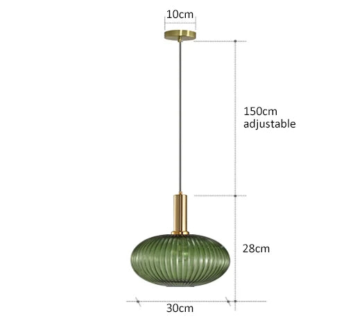 Colorful Retro Glass Pendant Light – Creative LED Hanging Light for Living Room and Bedroom