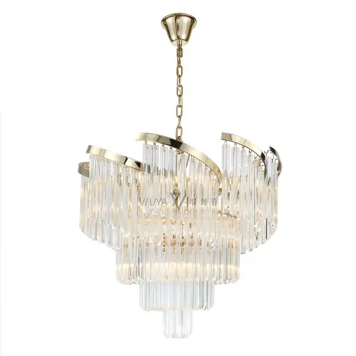 Aurelia Crystal Chandelier With Light Gold Finish And Polished Hardware