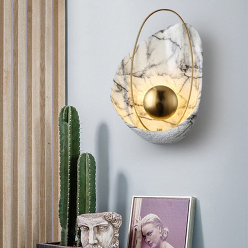 Luxe imitatie marmeren wandlamp