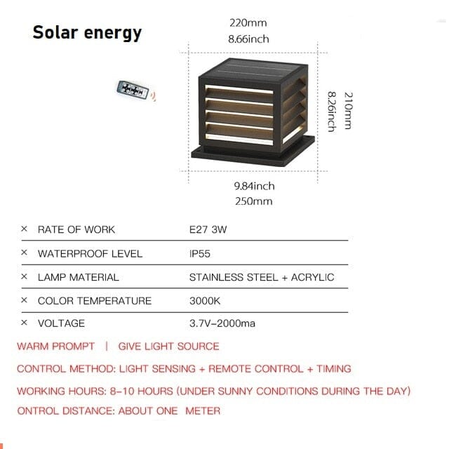 Solara Courtyard Post Light | Weatherproof Outdoor Lamp