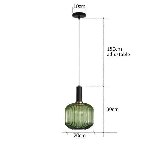 Colorful Retro Glass Pendant Light – Creative LED Hanging Light for Living Room and Bedroom