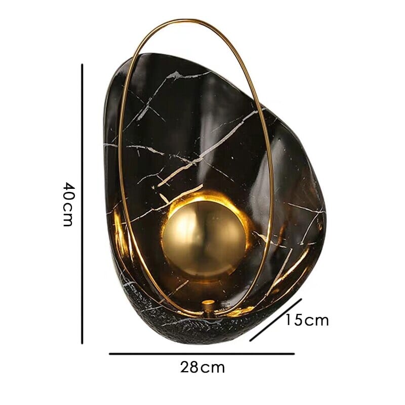 NovaMarble Wall Light With Modern Shell Silhouette And Geometric Detailing