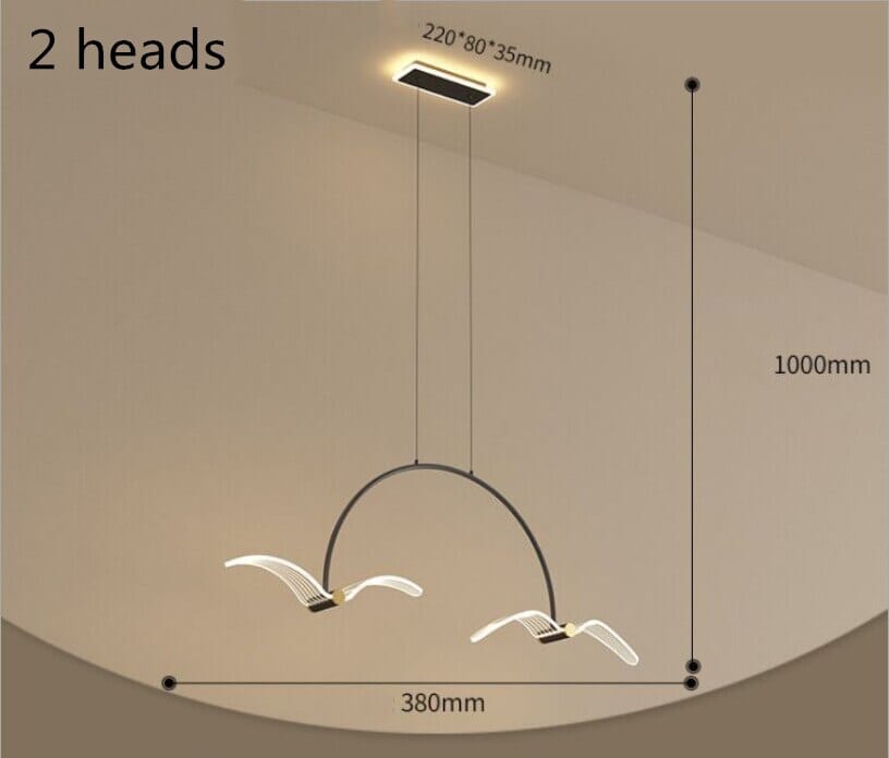 Lyrena Copperbird Dining Pendant Light With Modern Bird Silhouette And LED