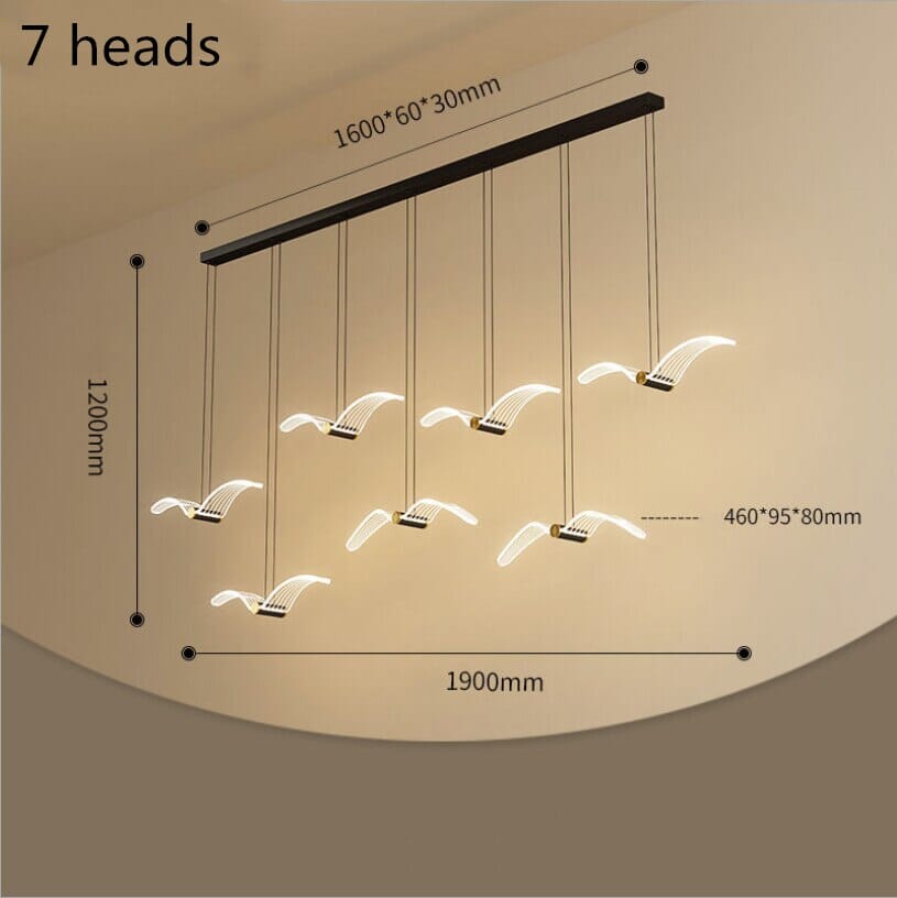 Lyrena Copperbird Dining Pendant Light With Modern Bird Silhouette And LED