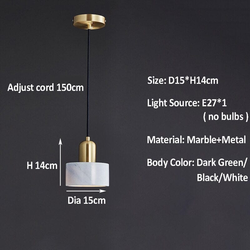 NovaMarble Pendant Light With Copper Body And Veining